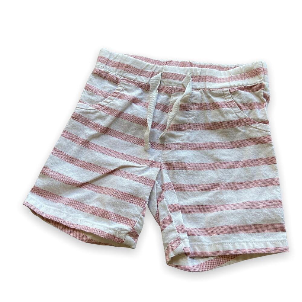 Old Navy Boys Shorts Size 12-18‎ Months Red Cream Striped Summer Vacation Beach